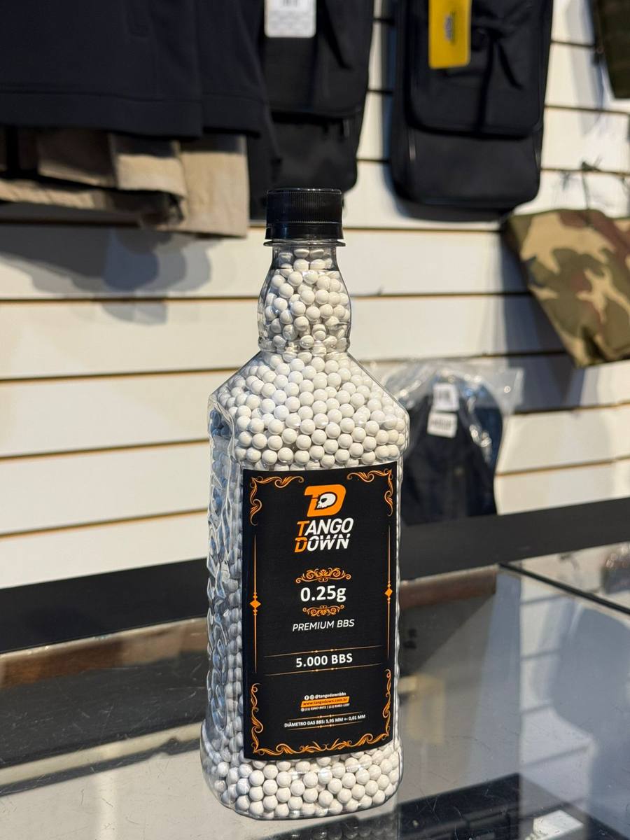 Esfera Airsoft BBs Tango Down 0.25g 6mm - Garrafa 5000un