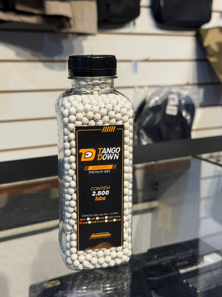 Esfera Airsoft BBs Tango Down 0.28g 6mm - Garrafa 2800un