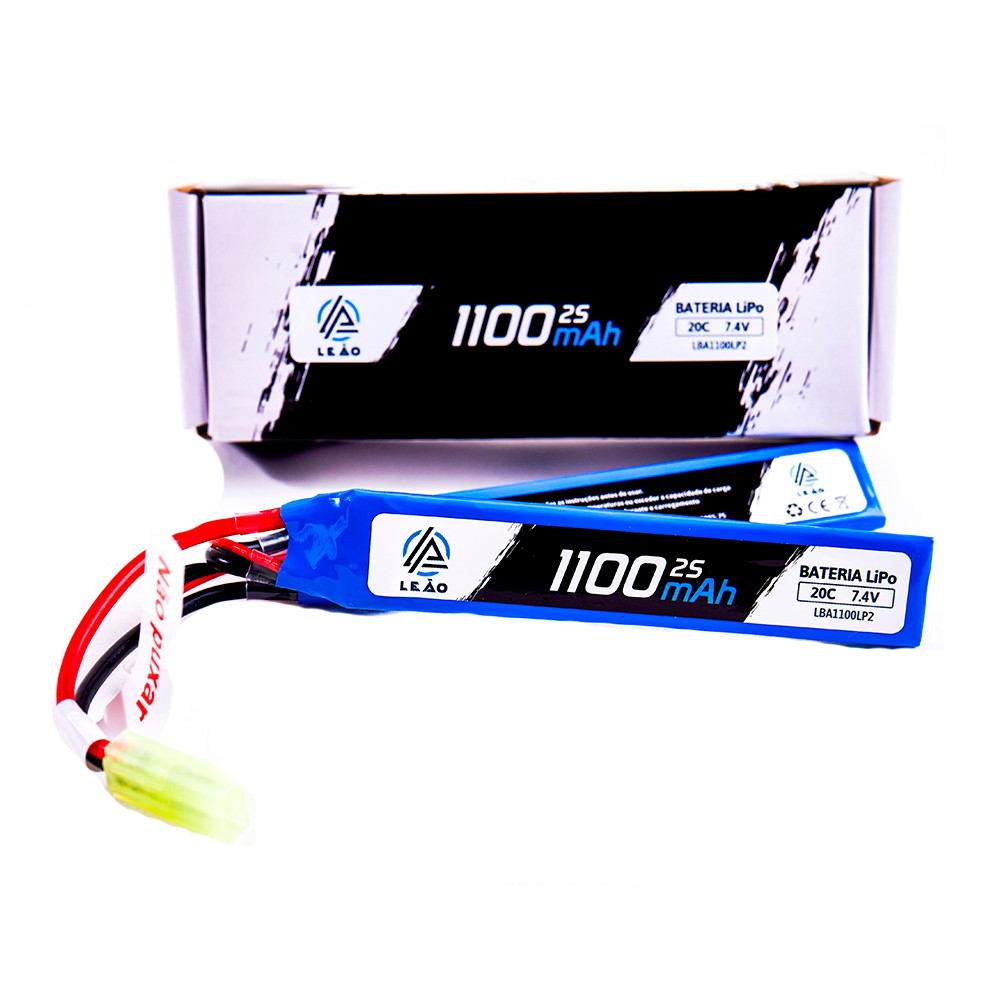 Bateria Lipo ULTRA Leão 7.4V/2S (2 pack) 1100mAh 20C/40C - Conector Tamiya