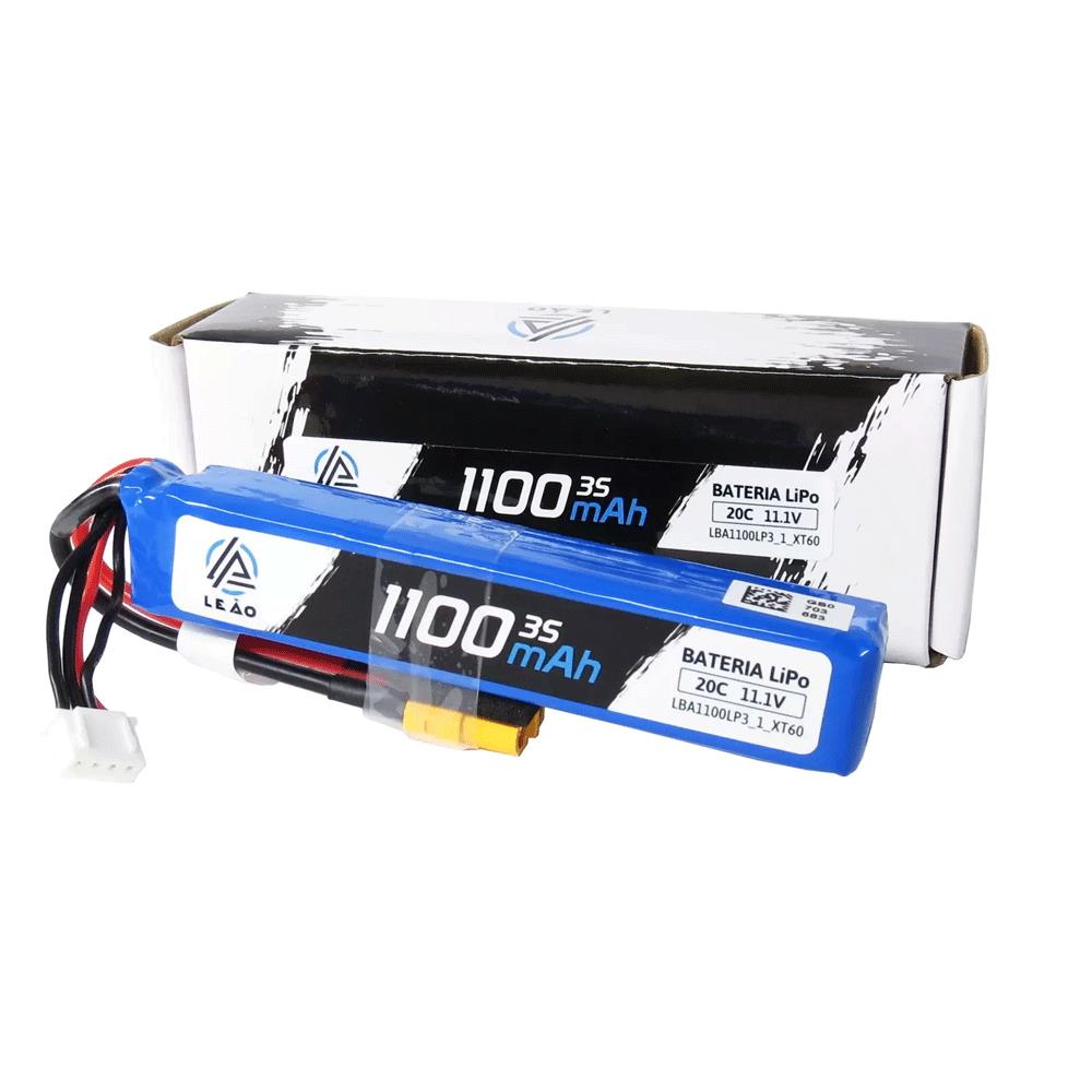 Bateria Lipo ULTRA Leão 11.1V/3S (1 pack) 1100mAh 20C/40C - Conector XT60