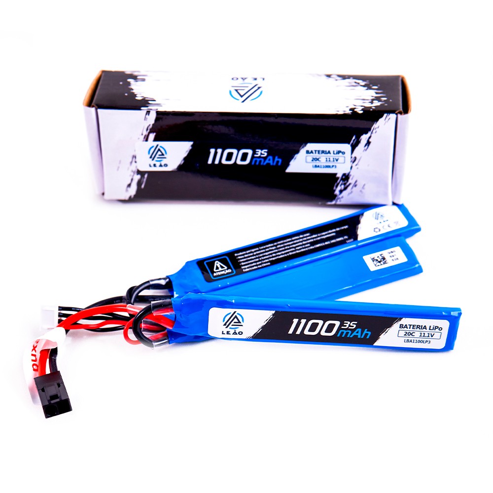 Bateria Lipo ULTRA Leão 11.1V/3S (3 pack) 1100mAh 20C/40C - Conector DEAN