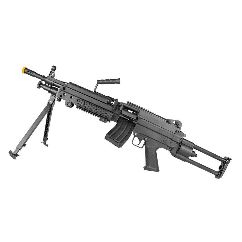 Rifle Airsoft Suporte Rossi LMG M249 Light 6mm - Kit Completo