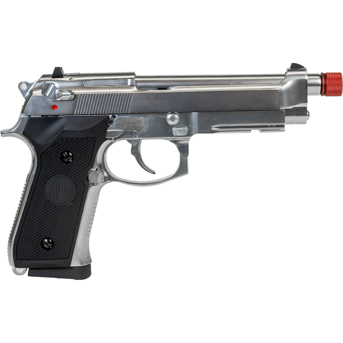 Pistola Airsoft Rossi M92 Silver Green Gas Blowback 6mm - Kit Completo